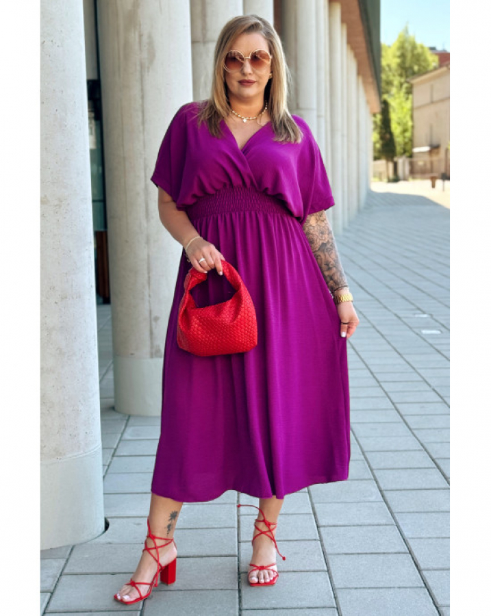 Dlhé dámske plus size šaty so zaväzovaním na chrbte Isana 